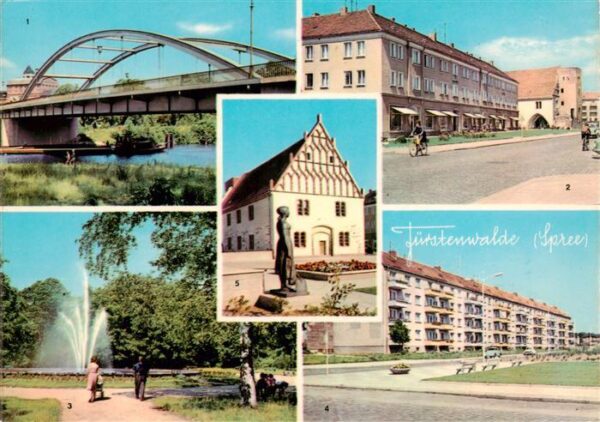 Fuerstenwalde Spree Bruecke der Ernst Thaelmann Pioniere Muehlenstrasse mit alte