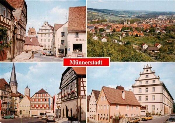 Muennerstadt Blick vom Anger Teilansicht Rathausplatz Fuerstbischoefliche Zehnts
