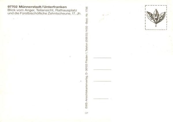 Muennerstadt Blick vom Anger Teilansicht Rathausplatz Fuerstbischoefliche Zehnts – Bild 2