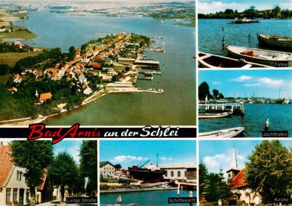 Bad Arnis Schlei Fliegeraufnahme Faehre Jachthafen Lange Strasse Schiffswerft Ki