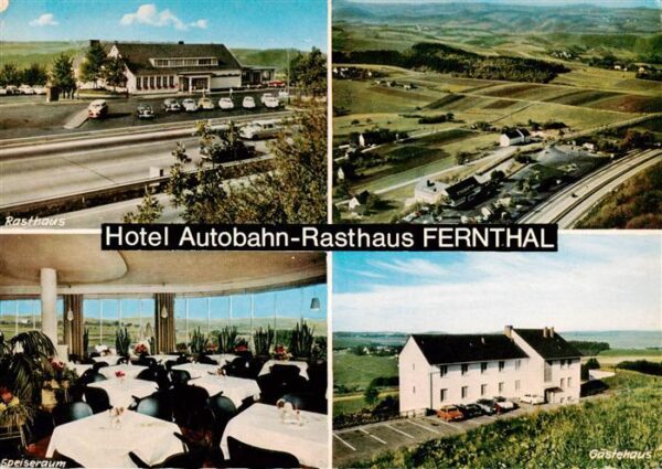 Fernthal Neustadt Wied Rasthaus Fliegeraufnahme Speiseraum Gaestehaus