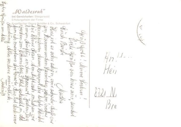 Gerolzhofen Waldesruh Erholungsheim Fa. Kugelfischer Schaefer – Bild 2