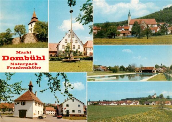 Dombuehl Teilansichten Blick zur Kirche Freibad