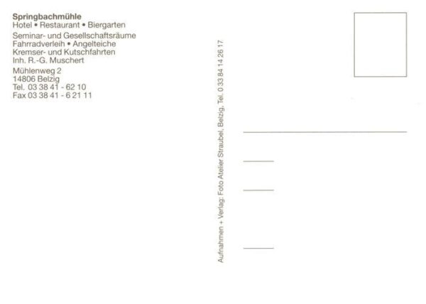 Belzig Bad Springbachmuehle Hotel Restaurant Biergarten Pferdekutschen – Bild 2