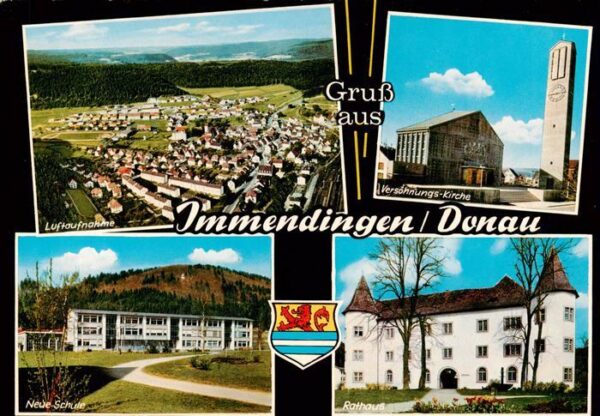Immendingen Fliegeraufnahme Versoehnungs Kirche Neue Schule Rathaus