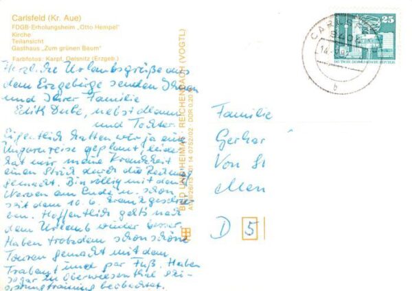Carlsfeld Erzgebirge FDGB Erholungsheim Otto Hempel Kirche Teilansicht Gasthaus – Bild 2