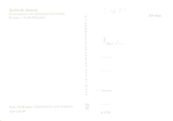 Gaussig Doberschau-Gaussig Erholungsheim der TU Dresden Grosse Bibliothek – Bild 2