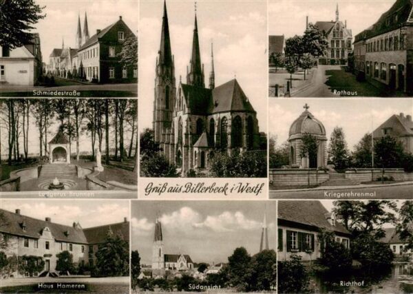 Billerbeck Westfalen Schmiedestrasse Kirche Rathaus Kriegerehrenmal Haus Hameren