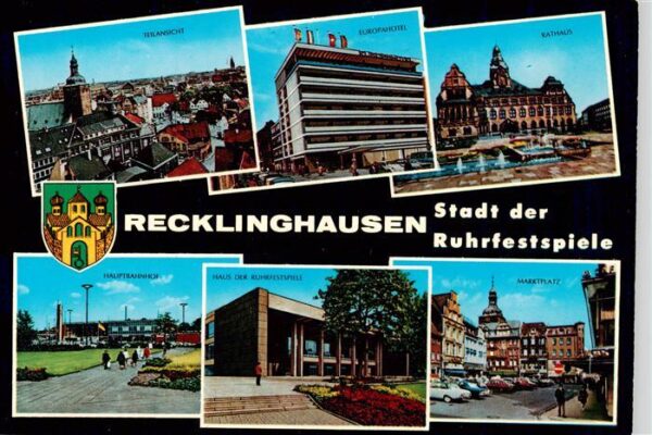 Recklinghausen  Westfalen Teilansicht Europarkhotel Rathaus Hauptbahnhof Haus de