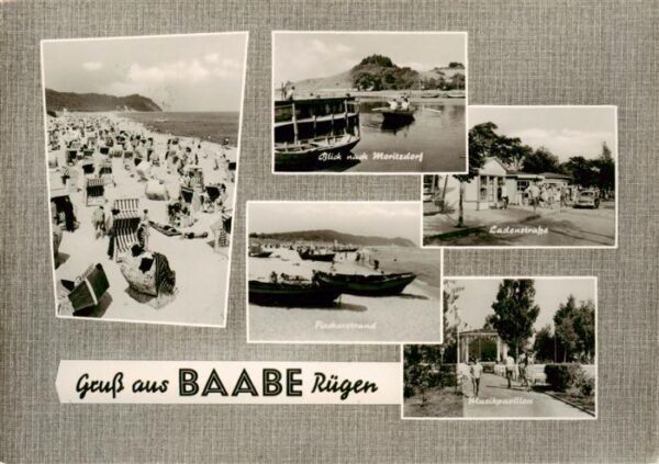 Baabe Ostseebad Ruegen Strand Blick nach Moritzdorf Fischerstrand Ladenstrasse M