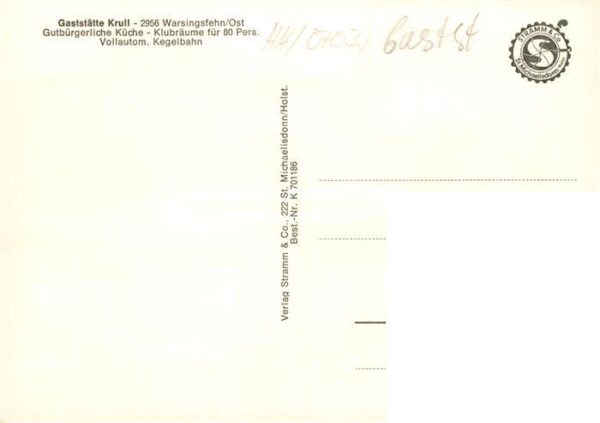 Warsingsfehn Gaststaette Krull Gastraeume Bar Kegelbahn – Bild 2