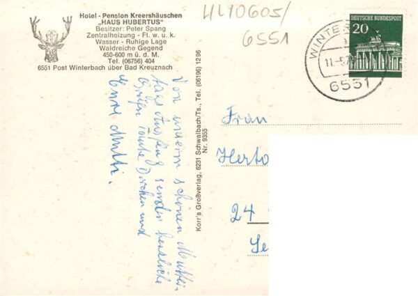 Winterbach Bad Kreuznach Hotel Pension Keershaeuschen Haus Hubertus Alteburg Hir – Bild 2