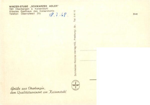 Oberbergen Vogtsburg BW Winzerstube Schwarzer Adler – Bild 2