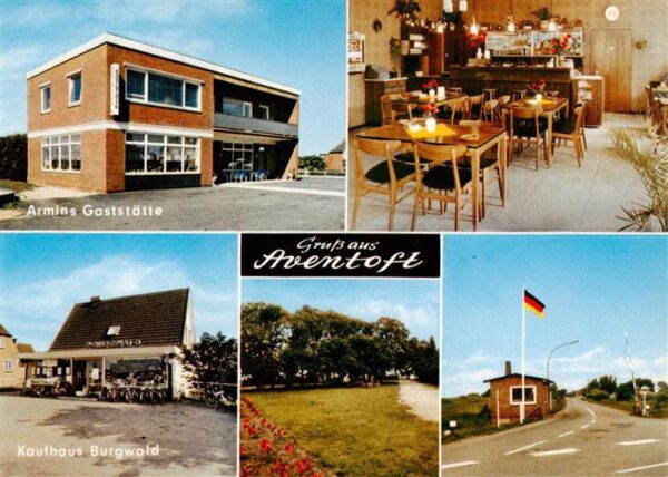 Aventoft Schleswig-Holstein Armins Gaststaette Gastraum Kaufhaus Burgwald Strass