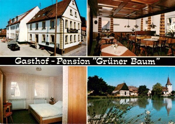 Markt Taschendorf Gasthof Pension Gruener Baum Gastraum Zimmer Seepartie