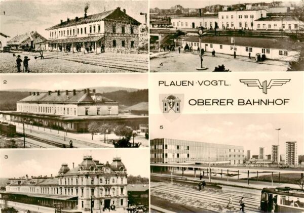 Plauen  Vogtland Oberer Bahnhof Empfangsgebaeude 1900 vergroessert 1945 zerstoer