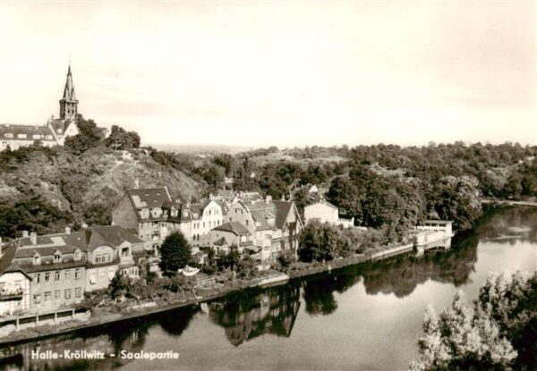 Kroellwitz Halle Saale Panorama Saalepartie