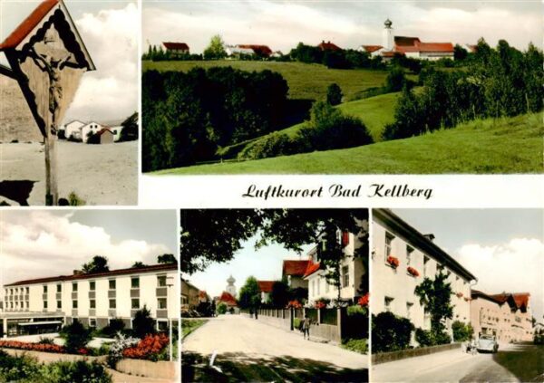 Bad Kellberg Teilansichten Blick zur Kirche Inri Kreuz