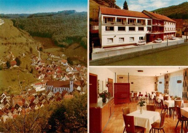 Wiesensteig Hotel Pension zur Tuerkei Gastraum Blick ins Tal