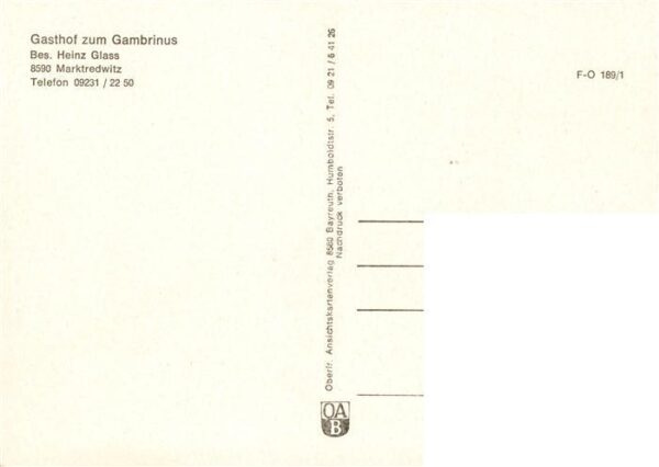Marktredwitz Gasthof zum Gambrinus Gastraeume – Bild 2