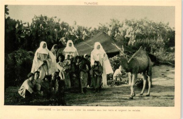 Carthage  Karthago Carthago Tunesie Les Soeurs vont visiter les nomades sous leu