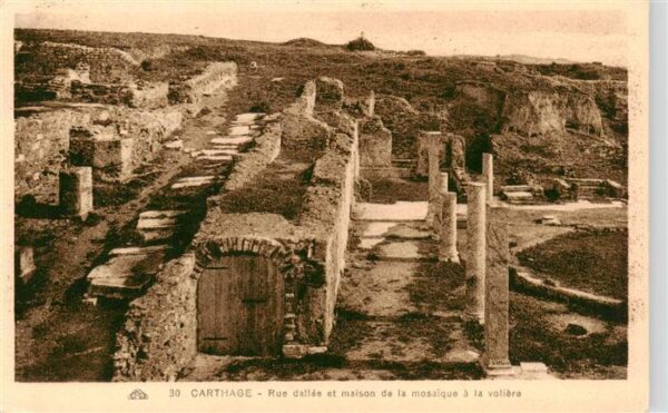 Carthage  Karthago Carthago Tunesie Rue dallee et maison de la mosaique a la vol