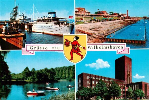 Wilhelmshaven Schiffsanlegestelle Strand Gondelteich Rathaus