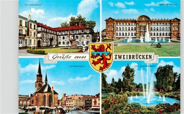 Zweibruecken Pfalz Am Herzogsplatz Ehem Schloss Alexanderkirche Cafe im Rosengar