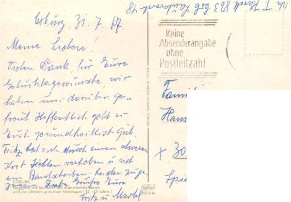 Coburg Neugasse mit Rueckseite des Muenzmeisterhauses – Bild 2