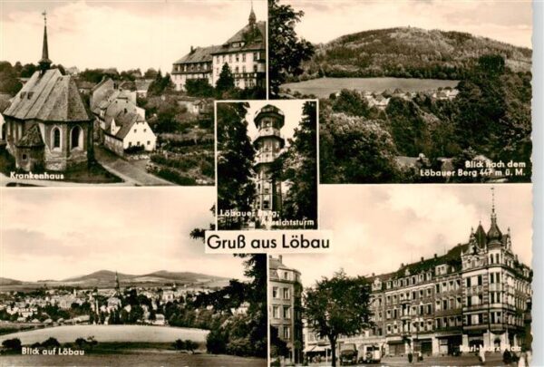 Loebau Sachsen Krankenhaus Aussichtsturm Loebauer Berg Ortsansicht Karl Marx Pla
