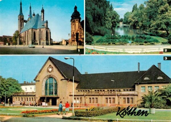 Koethen Anhalt St Jakobskirche Rathaus Hubertusteich Bahnhof