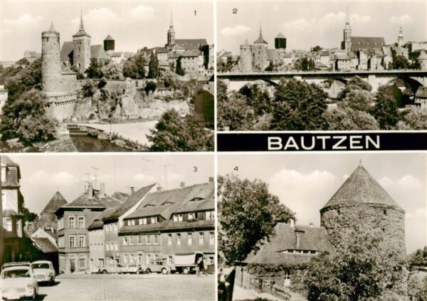 Bautzen Alte Wasserkunst Michaeliskirche St Petri Dom Friedensbruecke und Altsta