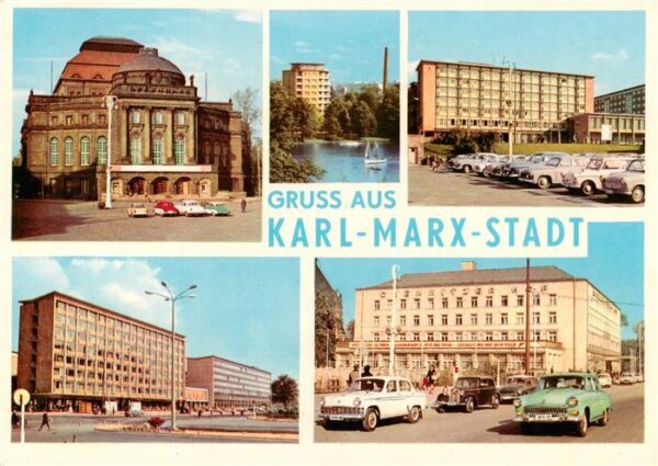 Karl-Marx-Stadt Opernhaus Schlossteich Interhotel Moskau Brueckenstrasse Interho