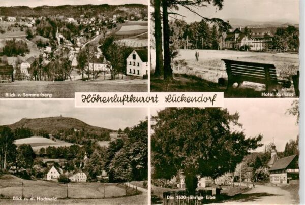 Lueckendorf Blick vom Sommerberg Hotel Kurhaus Blick zum Hochwald 1500jaehrige E