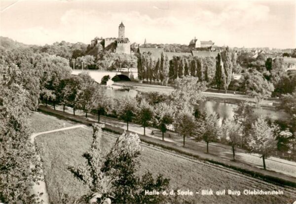 Halle  Saale Blick auf Burg Giebichenstein