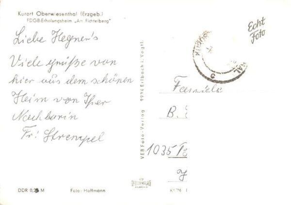 Oberwiesenthal Erzgebirge FDGB Erholungsheim Am Fichtelberg – Bild 2