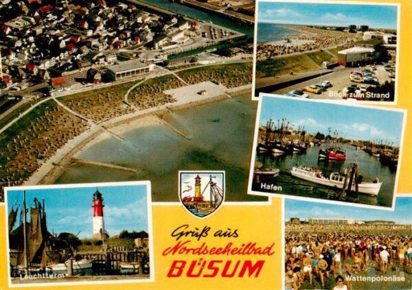 Buesum Nordseebad Fliegeraufnahme Strand Leuchtturm Hafen Wattenpolonaise