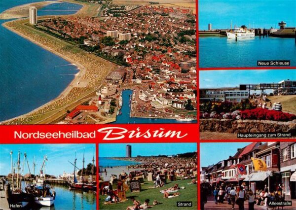Buesum Nordseebad Fliegeraufnahme Neue Schleuse Haupteingang zum Strand Hafen St