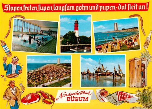 Buesum Nordseebad Hallenbad Leuchtturm Strandpartien Fischerhafen