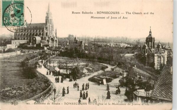 Bonsecours  Bon-Secours Peruwelz Belgie Eglise et le Monument de Jeanne d'Arc
