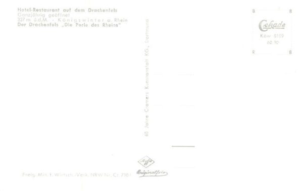 Koenigswinter Rhein Hotel Restaurant auf dem Drachenfels Fliegeraufnahme – Bild 2