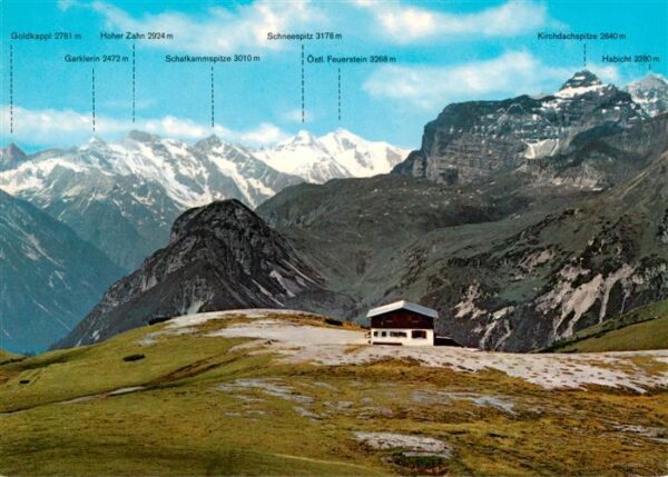 Blaserhuette 2176m Serles AT Blick zu den Gletschern