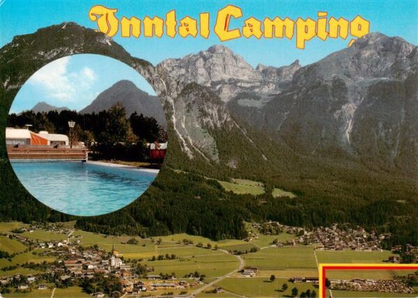 Wiesing Tirol AT Schwimmbad Inntal Camping Fliegeraufnahme