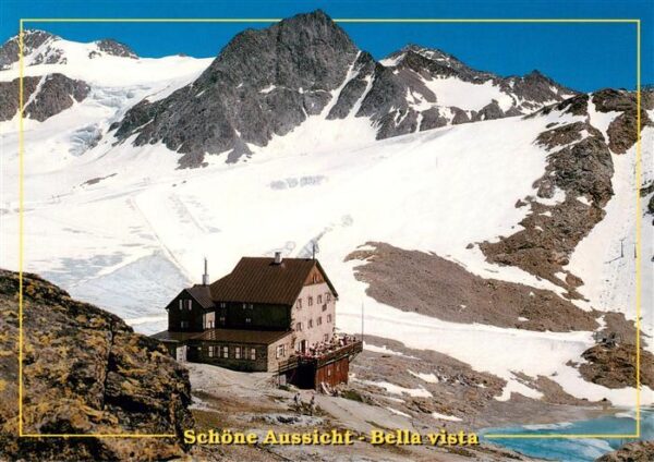 Schnalstal Trentino IT Schutzhaus Schoene Aussicht oetztaler Alpen
