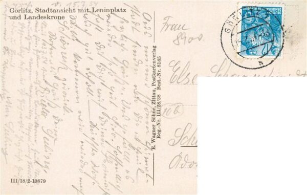 Goerlitz  Sachsen Stadtansicht mit Leninplatz und Landeskrone – Bild 2
