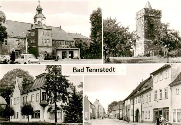 Bad Tennstedt Markt mit Rathaus Ketzerturm Kurhaus Schwefelheilanstalt Steinweg