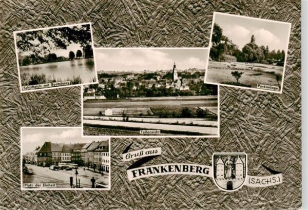 Frankenberg  Sachsen Schilfteich Platz der Einheit Teilansicht Parkanlage