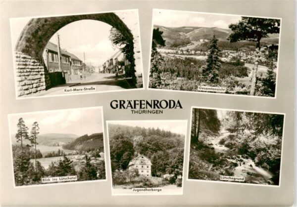 Graefenroda Karl-Marx-Strasse Gesamtansicht Landschaftspanorama Luetschetal Juge