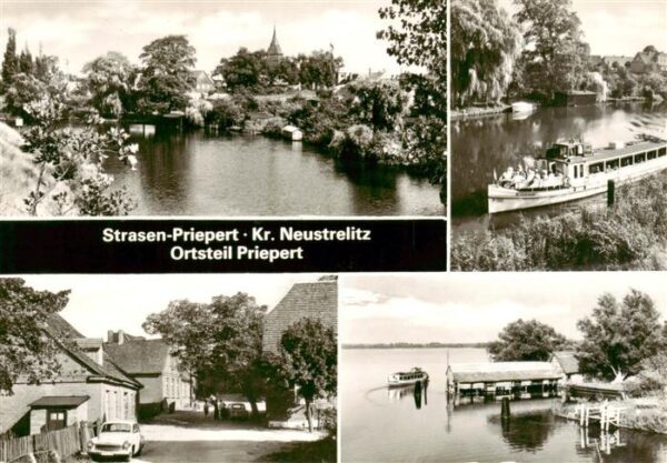 Priepert Strasen Partie am Wasser Ortszentrum Bootshaus