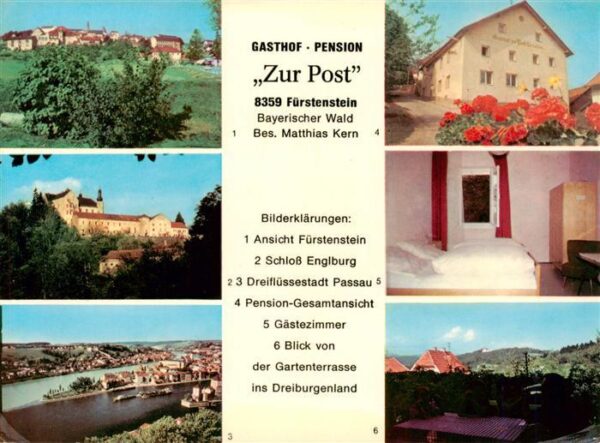 Fuerstenstein Niederbayern Gasthof Pension Zur Post Ansicht Schloss Englburg Dre